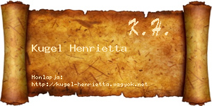 Kugel Henrietta névjegykártya